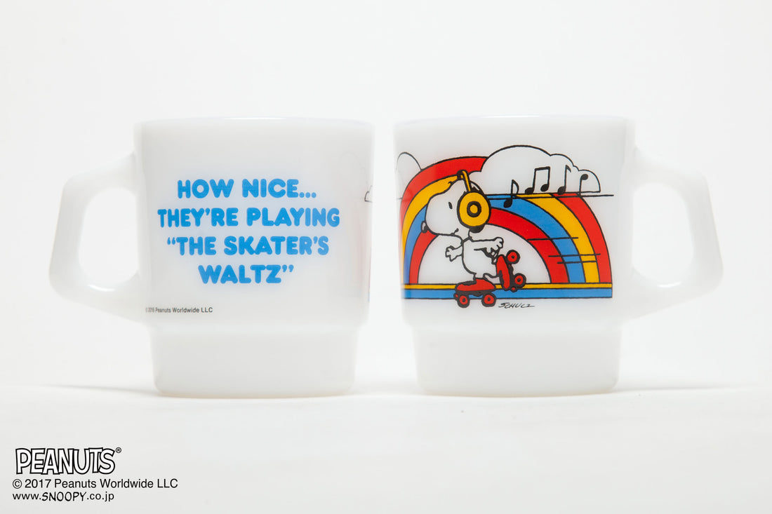 Fire-King スタッキングマグ Peanuts ローラースケート