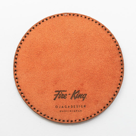 Fire-King レザーコースター SMILEY FACE オレンジ by OJAGA DESIGN