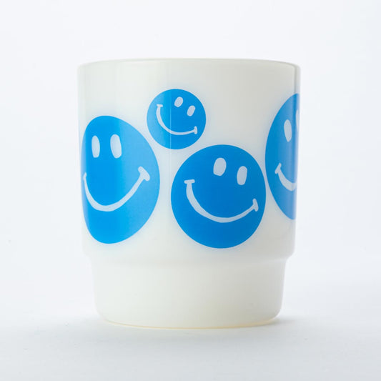 Fire-King スタッキングマグ SMILEY FACE ブルー
