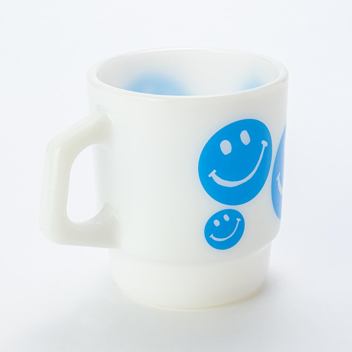 Fire-King スタッキングマグ SMILEY FACE ブルー
