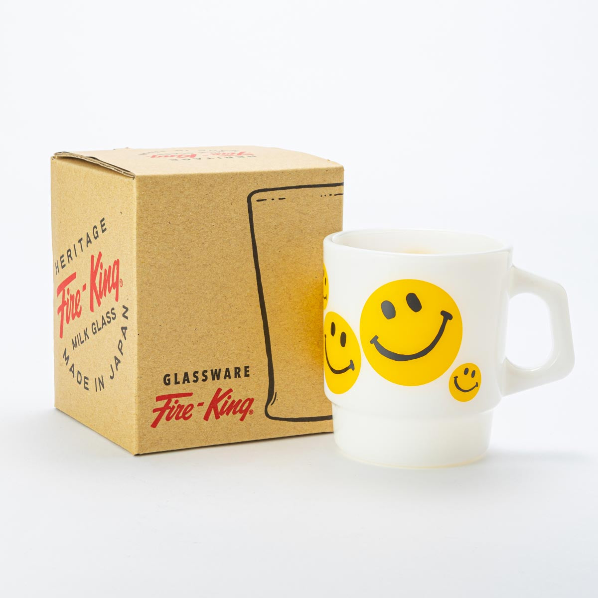 Fire-King スタッキングマグ SMILEY FACE イエロー