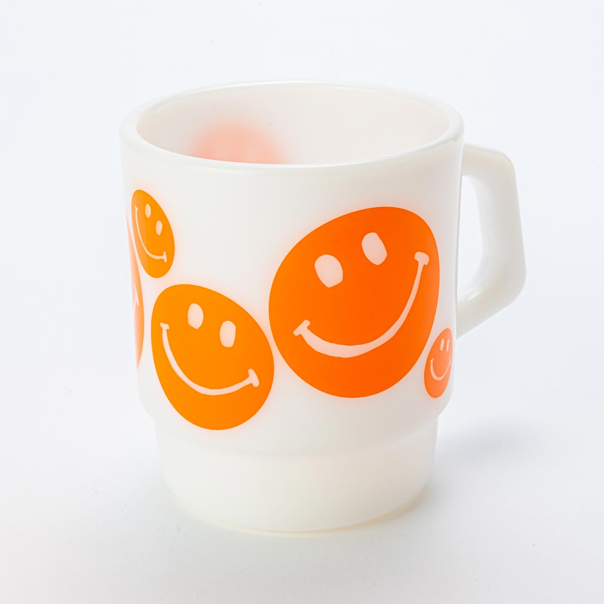 Fire-King スタッキングマグ SMILEY FACE オレンジ