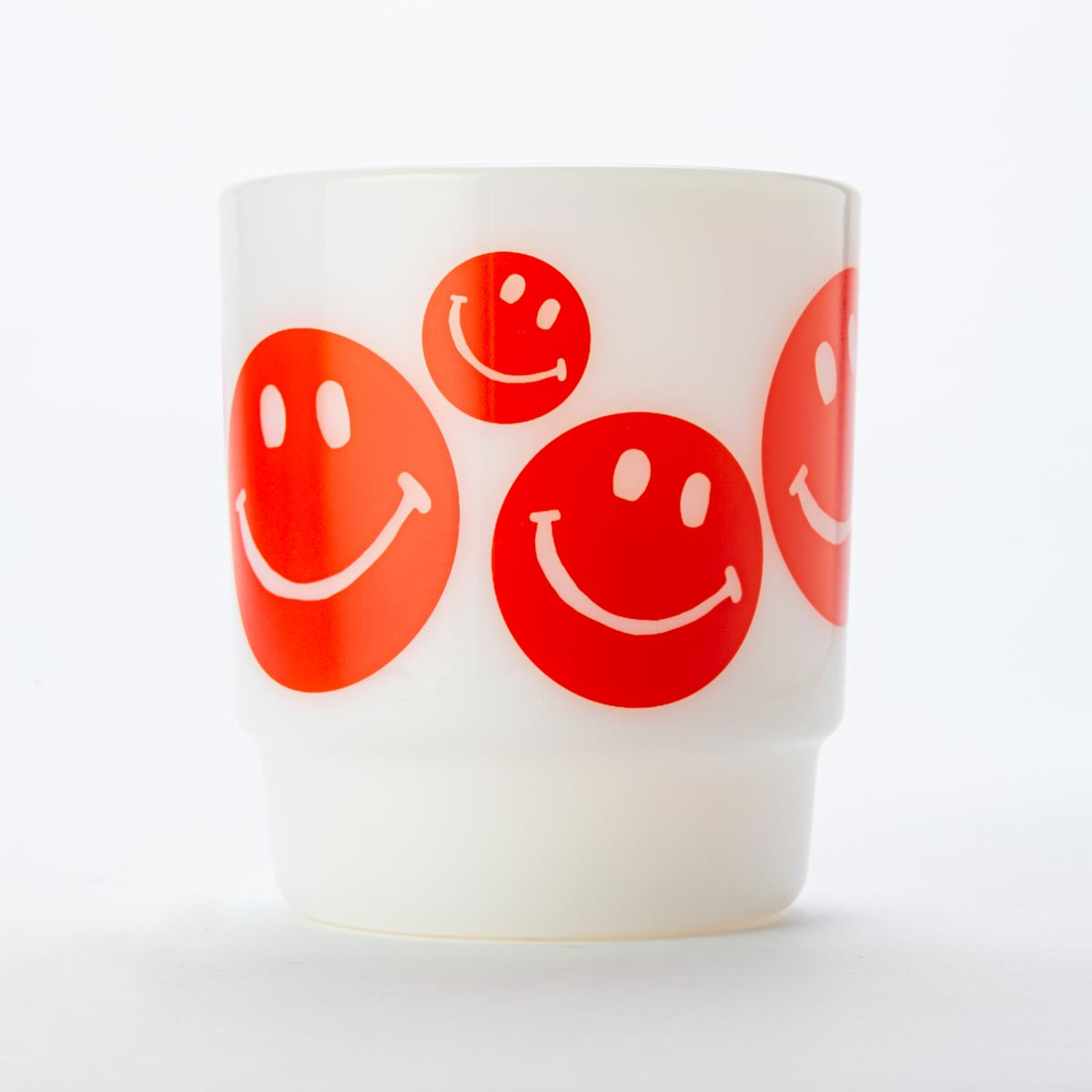Fire-King スタッキングマグ SMILEY FACE レッド