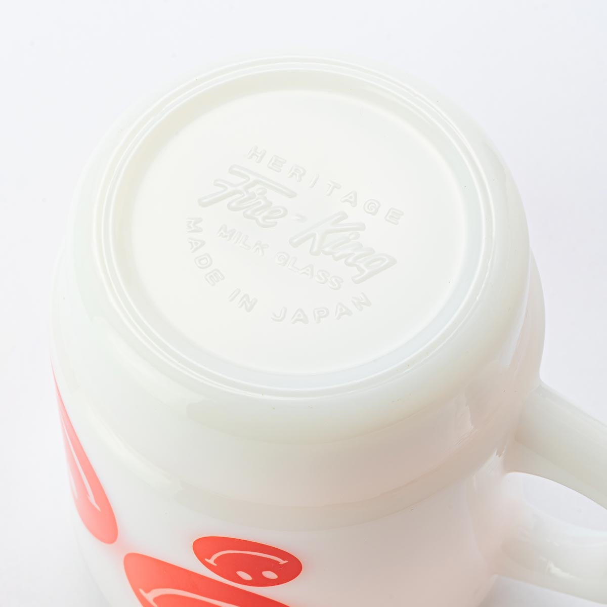 Fire-King スタッキングマグ SMILEY FACE レッド