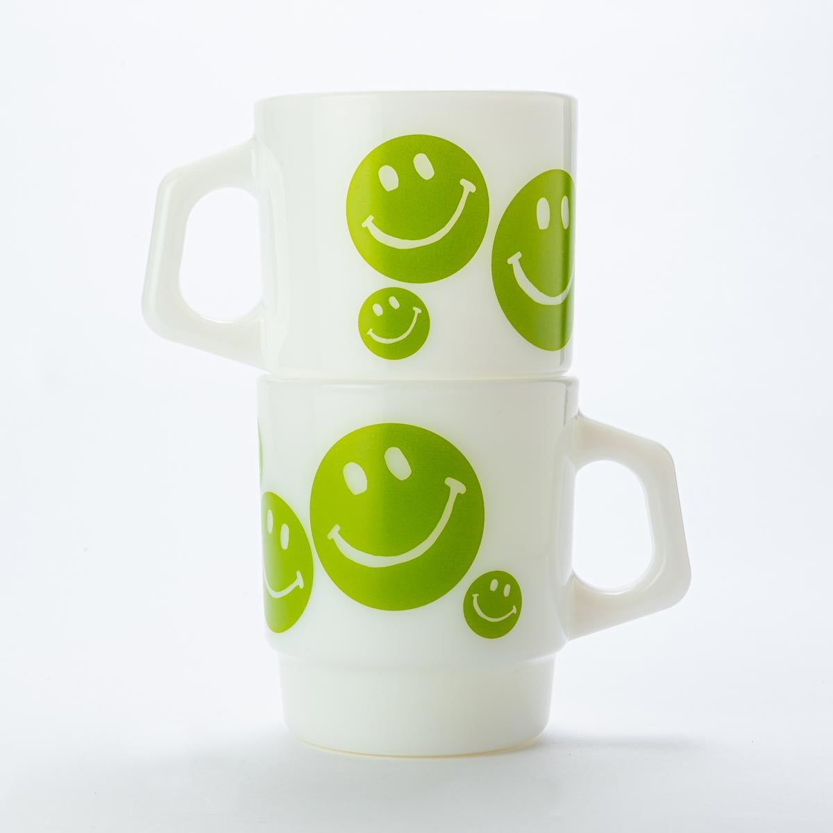 Fire-King スタッキングマグ SMILEY FACE グリーン