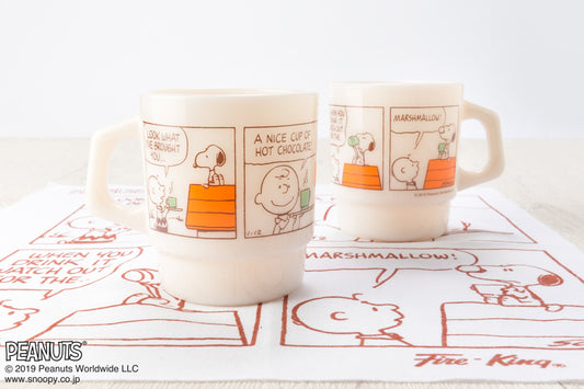 Fire-King スタッキングマグ Peanuts [HOT CHOCOLATE] ライトアイボリー