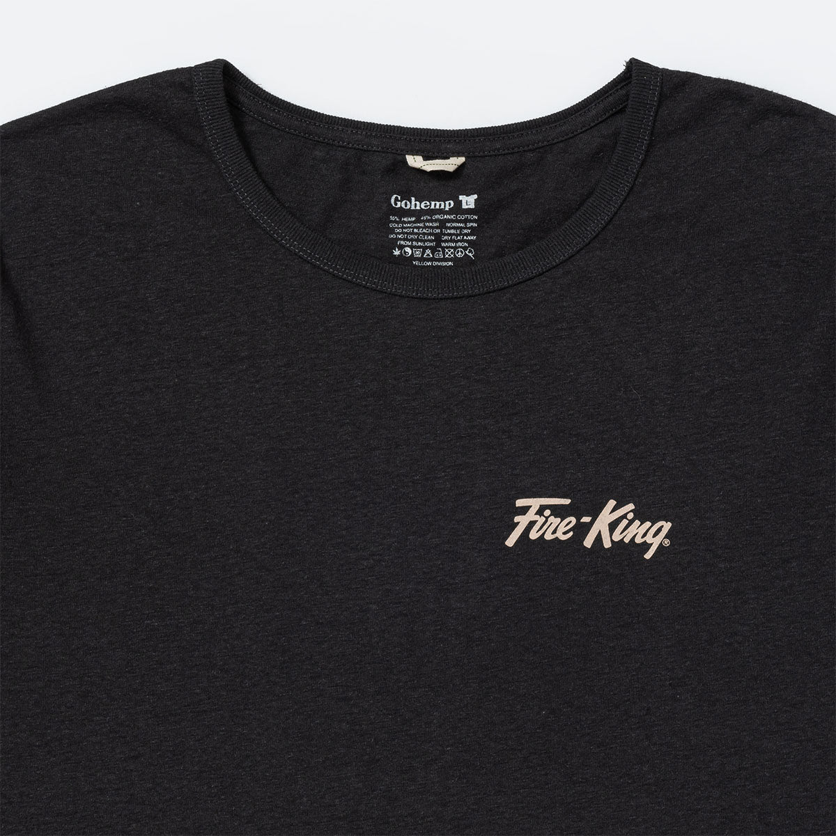 Fire-King ロゴTシャツ by GOHEMP [Gunmetal Gray]
