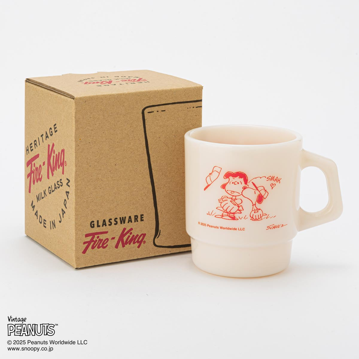 Fire-King スタッキングマグ Peanuts [FIRST CHOICE] ライトアイボリー