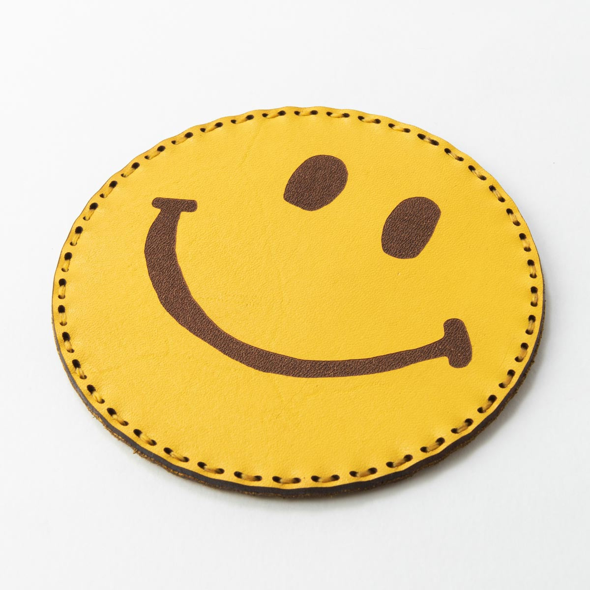 Fire-King レザーコースター SMILEY FACE イエロー by OJAGA DESIGN