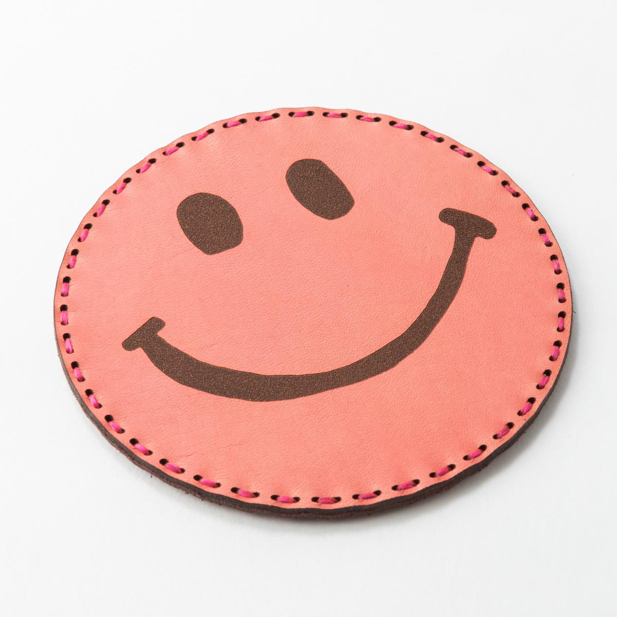 Fire-King レザーコースター SMILEY FACE レッド by OJAGA DESIGN